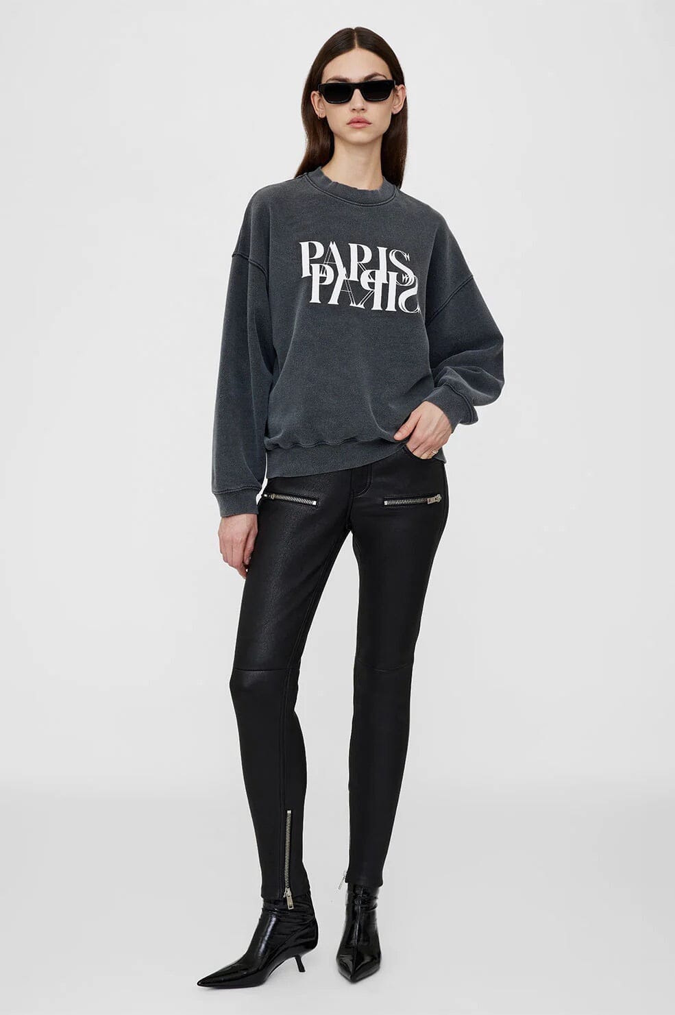 Jaci Sweatshirt Paris Washed Black