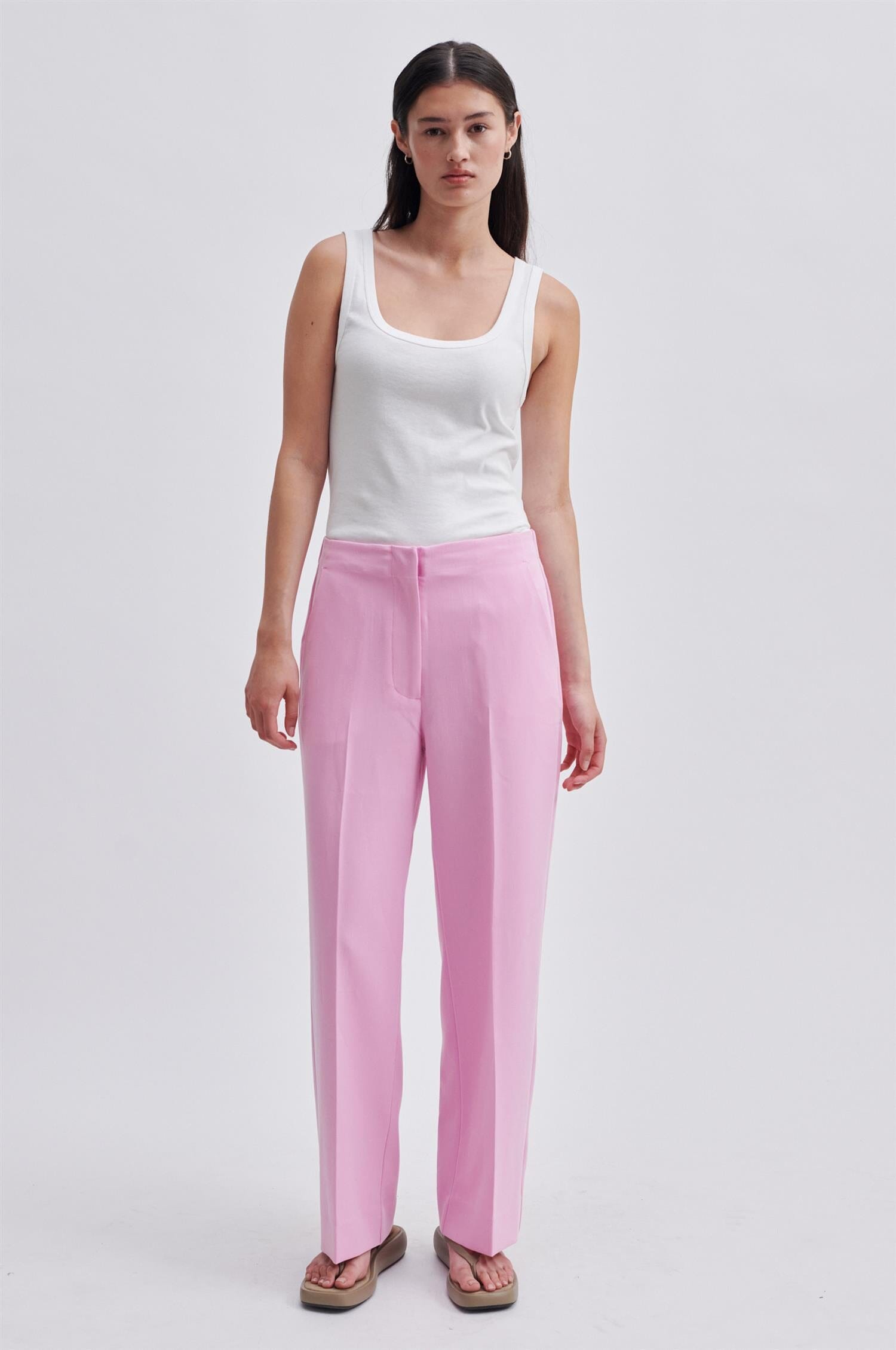 Second Female Evie Classic Trousers Begonia Pink Bukse