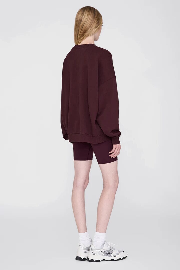 Anine Bing Miles Oversized Sweatshirt Letterman Dark Burgundy Genser