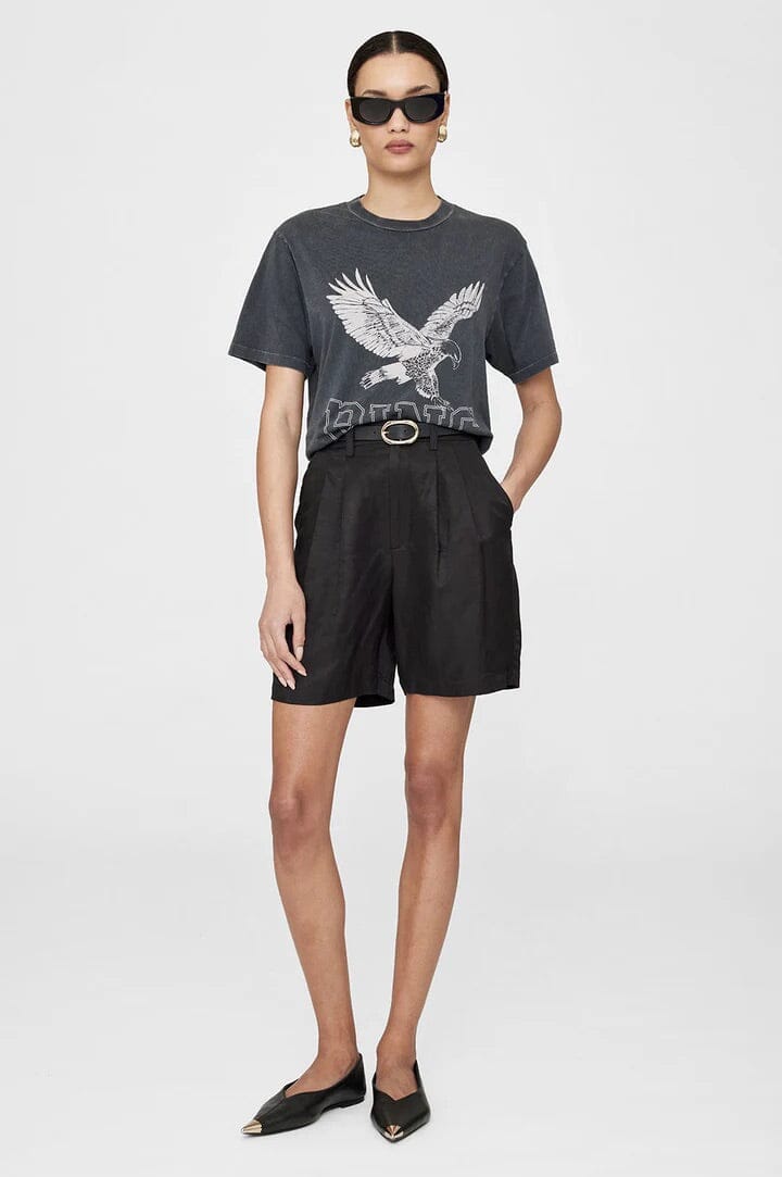 Anine Bing Lili Tee Retro Eagle Washed Black T-shirt