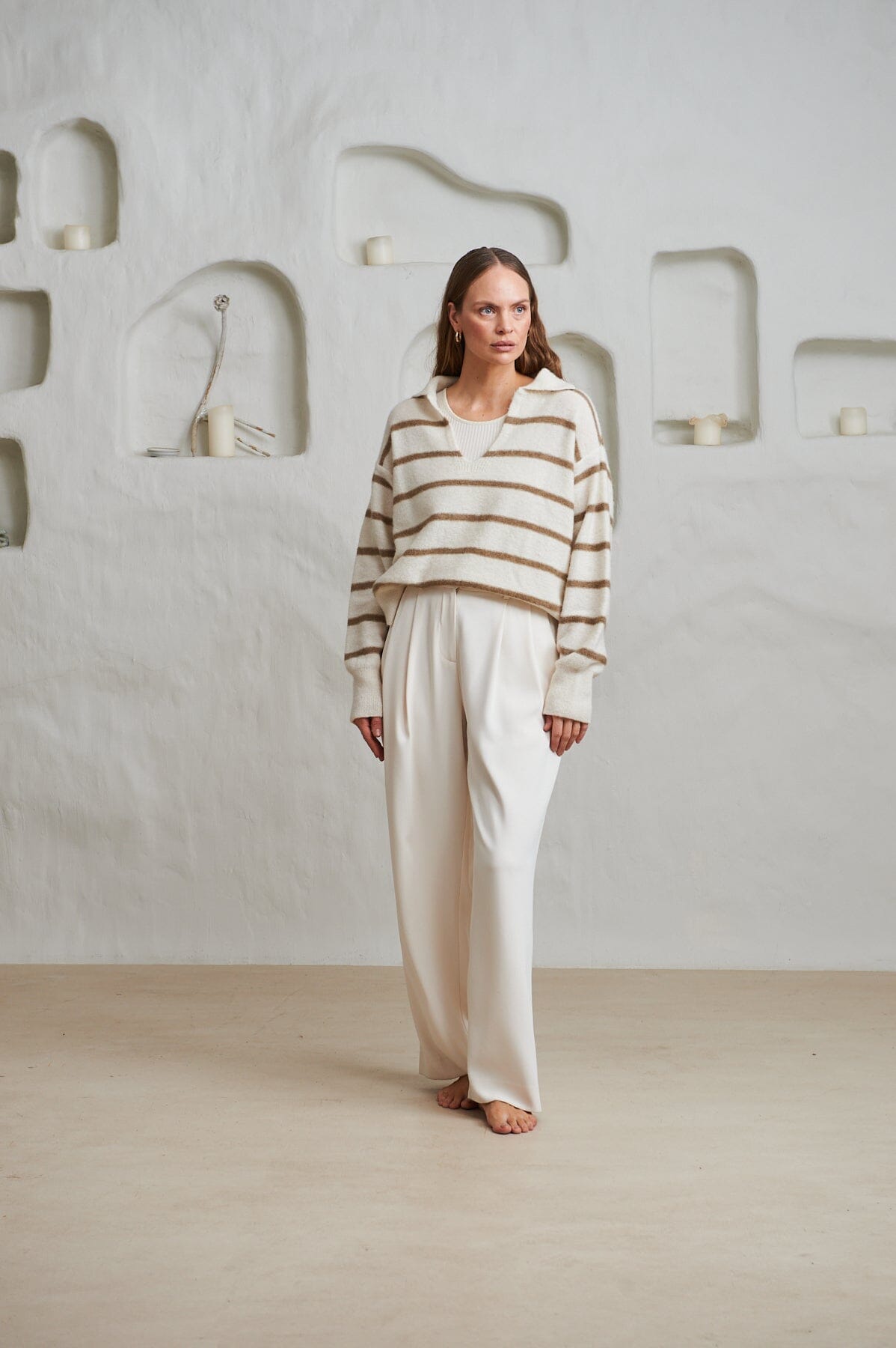 ArnieSays: Lowry Stripe Offwhite Combo Genser