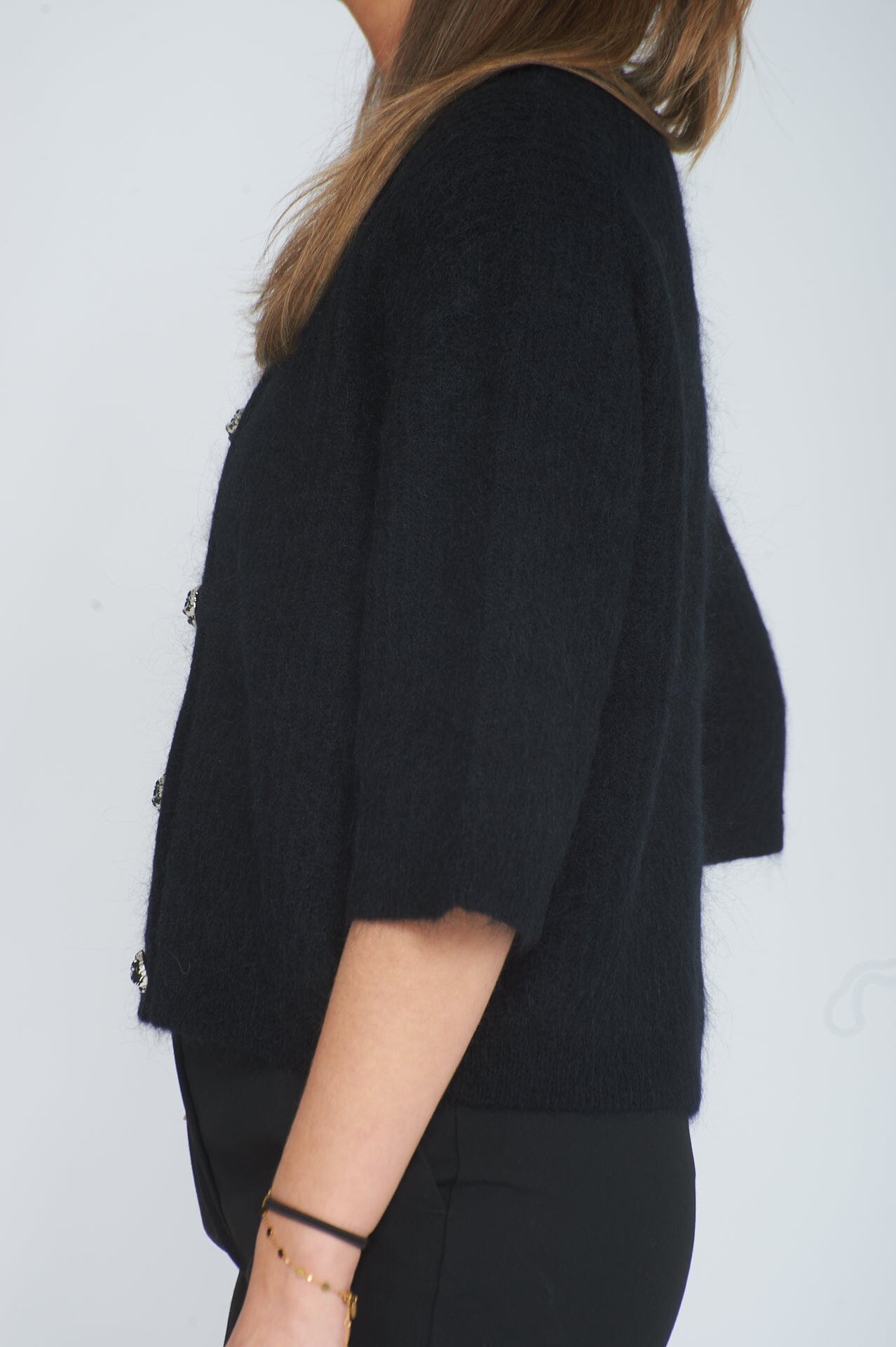 Second Female Andria Knit Cardigan Black Genser